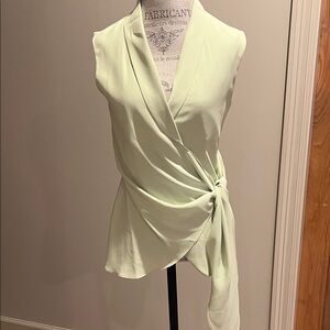 SOLD!!! Amanda Uprichard Light Green Wrap Blouse